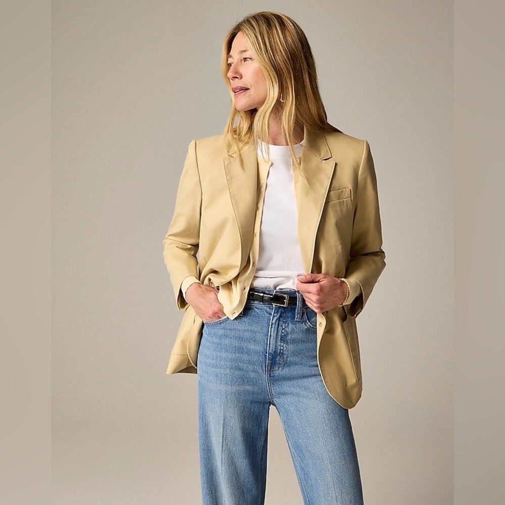 J Crew Relaxed patch-pocket blazer in cotton blend CC326